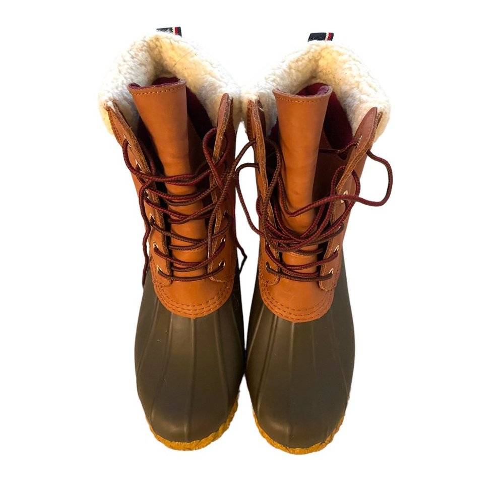 Tommy Hilfiger Womens Lace Waterproof Rain Snow Duck Boots Size 10 Medium Russel